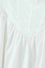 Square Neck White Lace Hem Short Dress