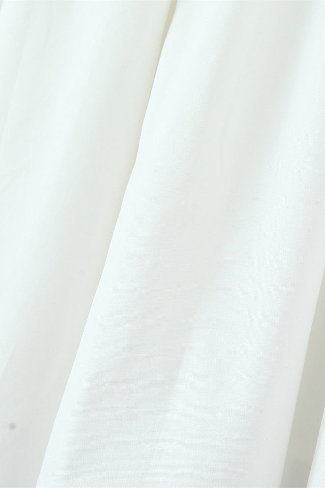 Square Neck White Lace Hem Short Dress