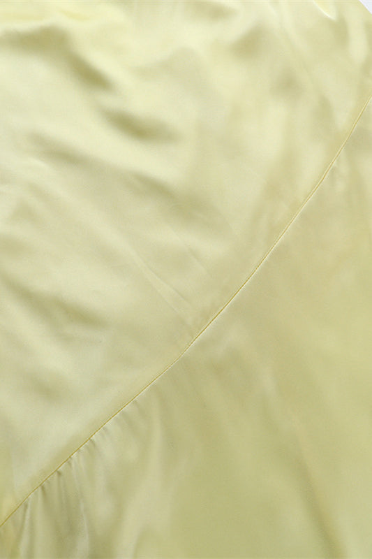 Square Neck Yellow Backless A-line Long Dress