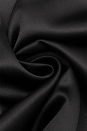 Strapless Black Satin A-line Short Dress with Bow