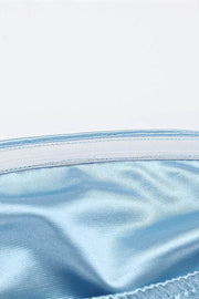 Strapless Blue Ruched Long Dress