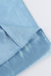 Strapless Blue Ruched Long Dress