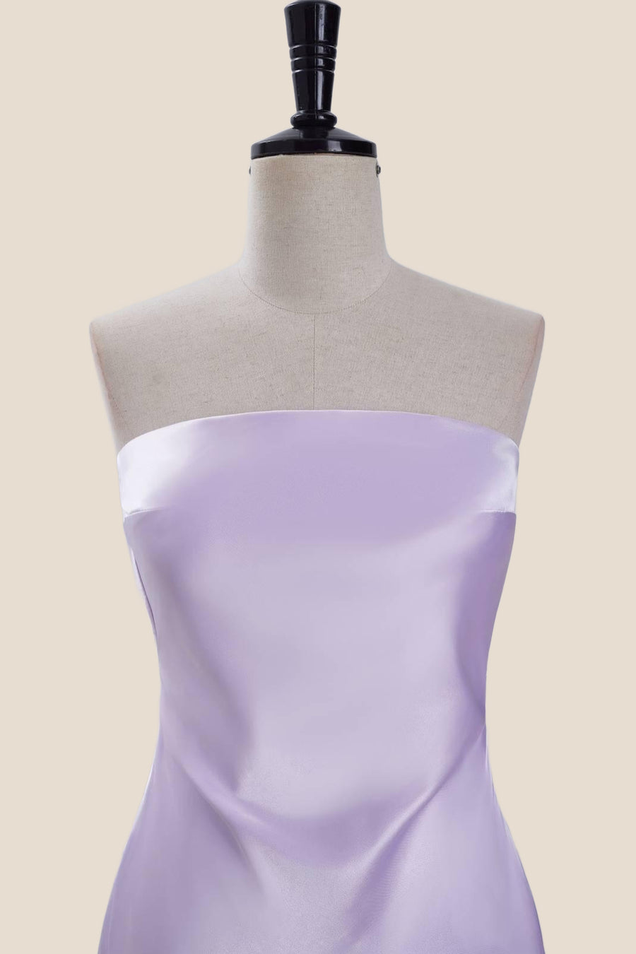 Strapless Lavender Satin Tight Short Dress