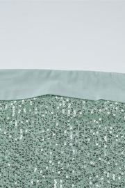 Strapless Mint Green Sequin Fitted Long Dress