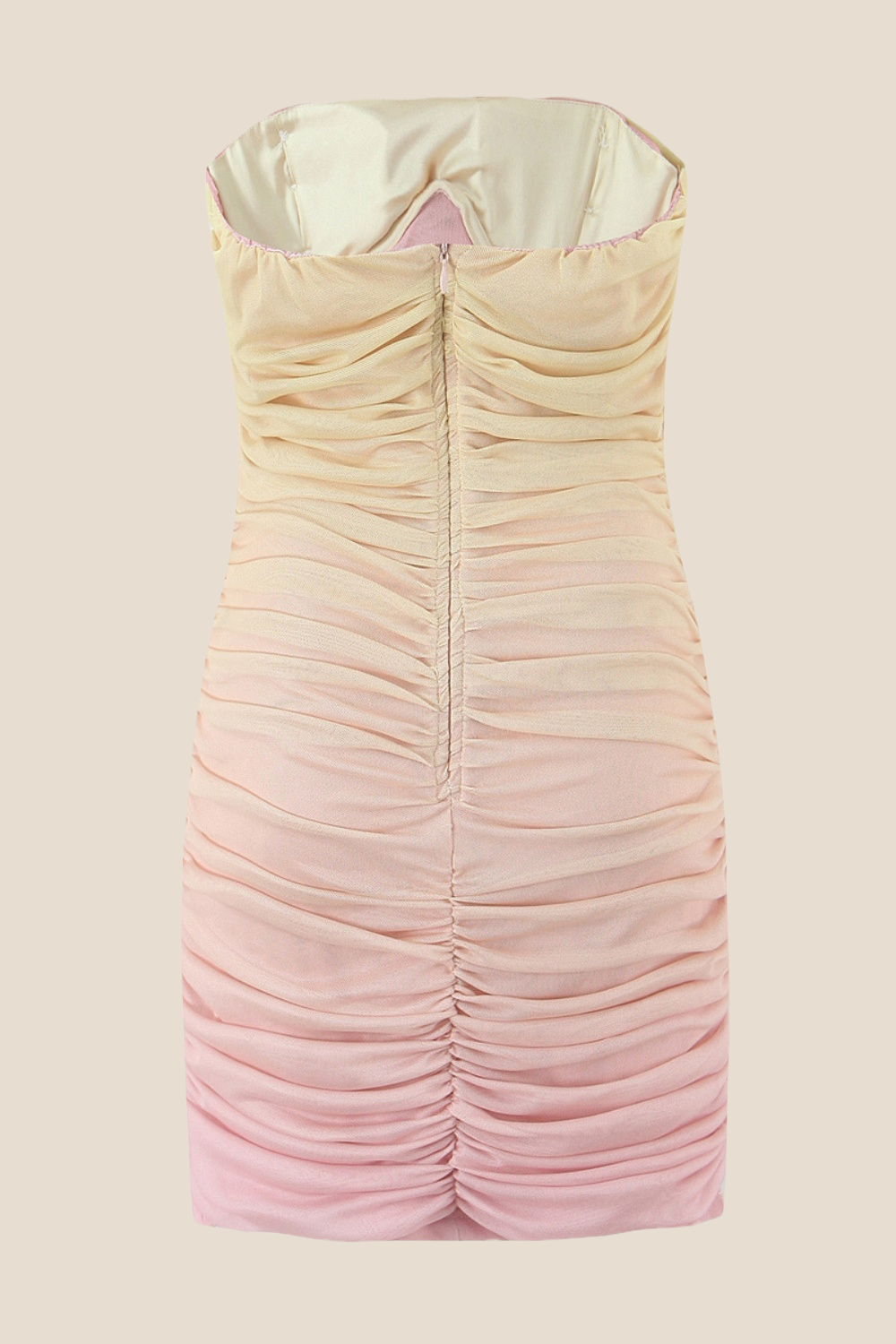 Strapless Multi-color Ruched Short Dress with a Scarf – Ohmollydress