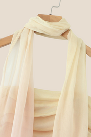 Strapless Multi-color Ruched Short Dress with a Scarf