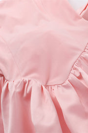 Strapless Pink A-line Bubble Dress with Bow