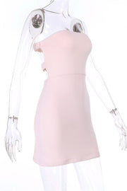 Strapless Pink Bodycon Short Dress