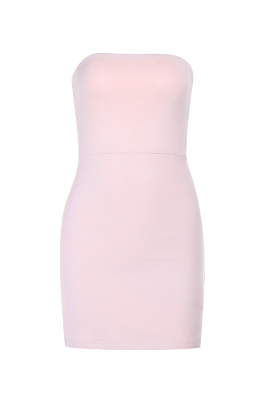 Strapless Pink Bodycon Short Dress