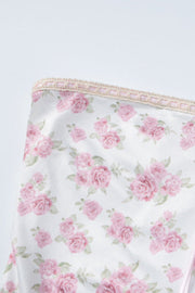 Strapless Pink Floral Print Bodycon Short Dress