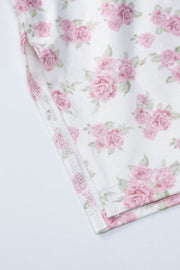 Strapless Pink Floral Print Bodycon Short Dress