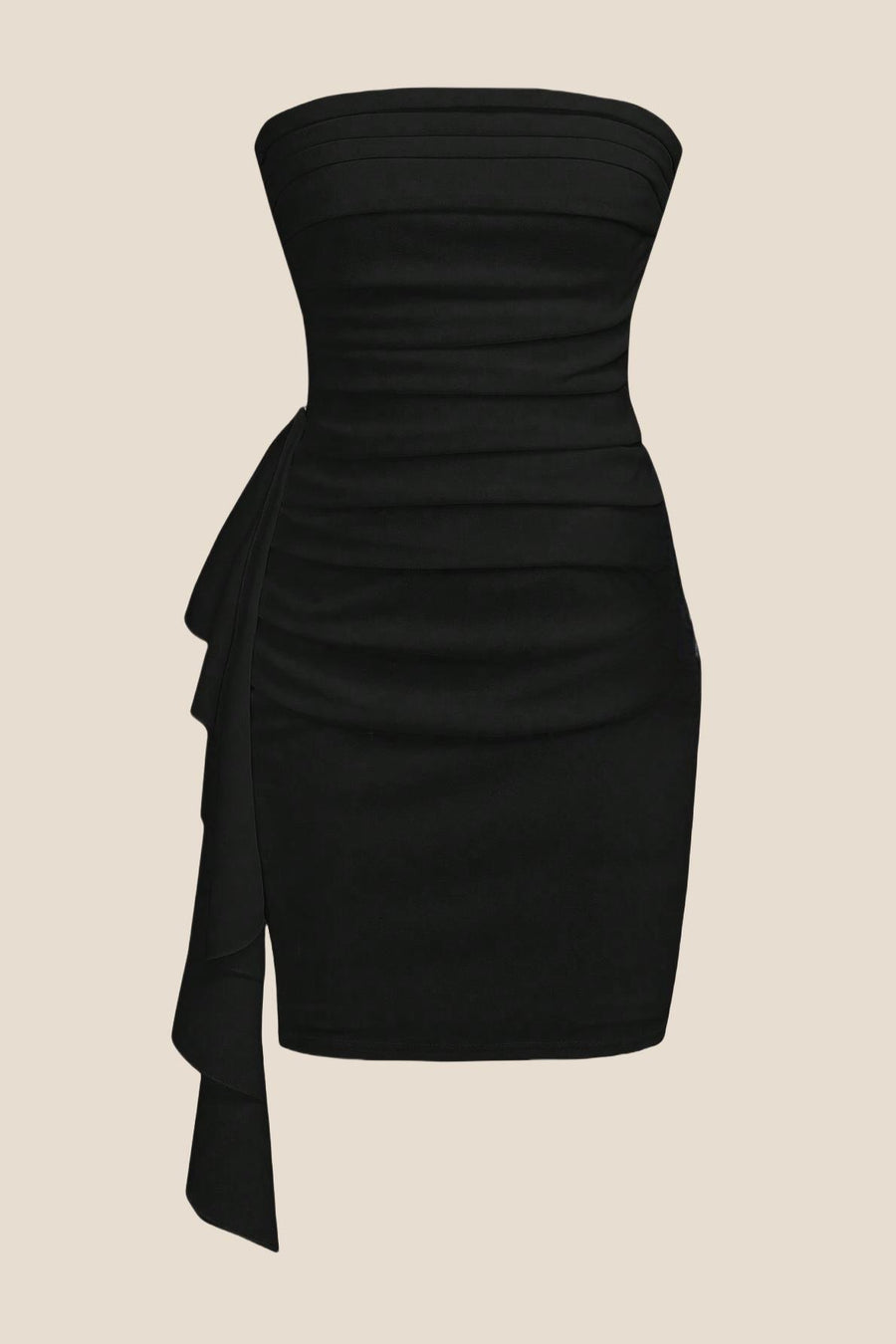 Strapless Burgundy Bodycon Short Dress with Train Ohmollydress Strapless Burgundy Bodycon Short Dress with Train Ohmollydress