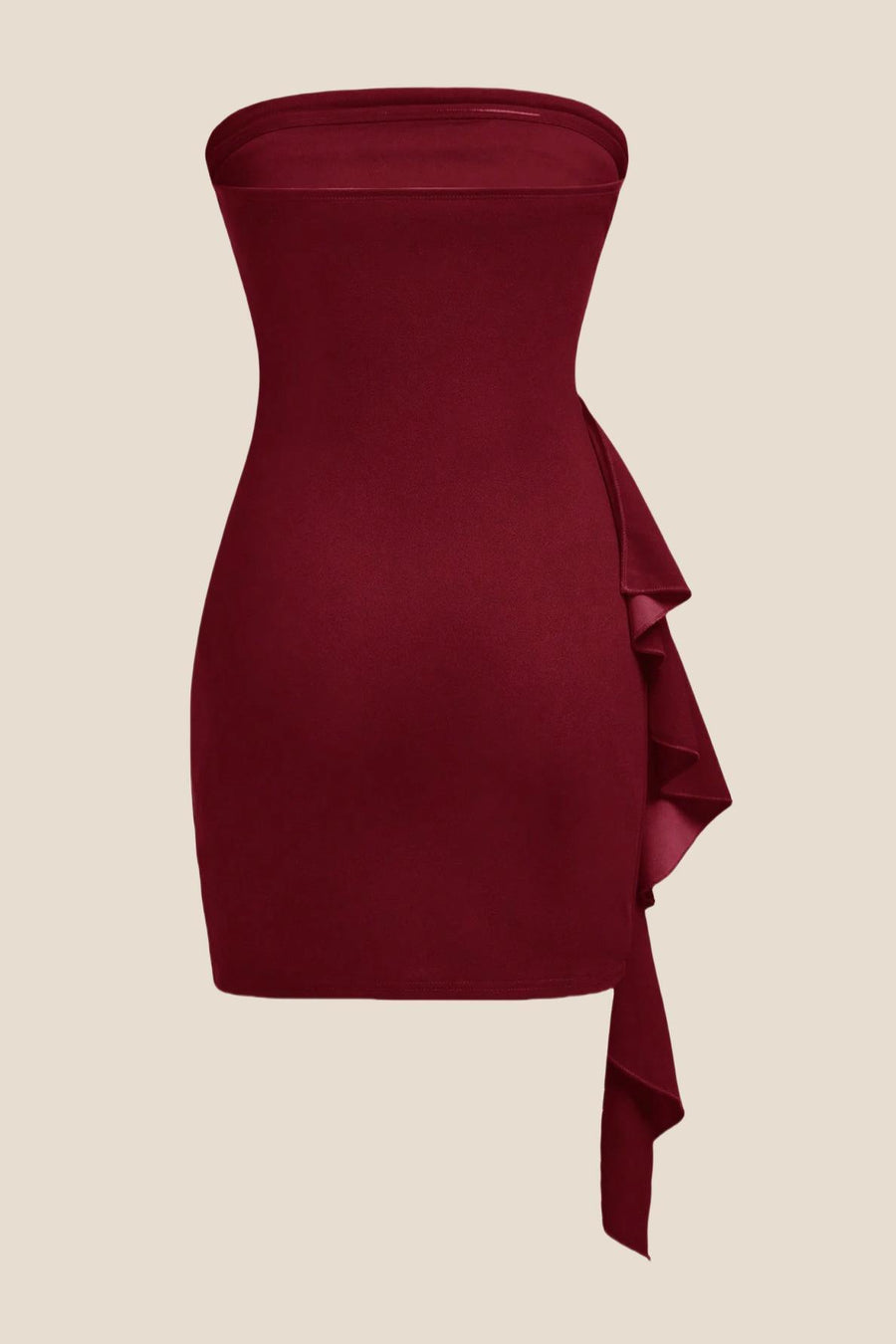 Strapless Red Bodycon Short Dress with Train Ohmollydress Strapless Red Bodycon Short Dress with Train Ohmollydress