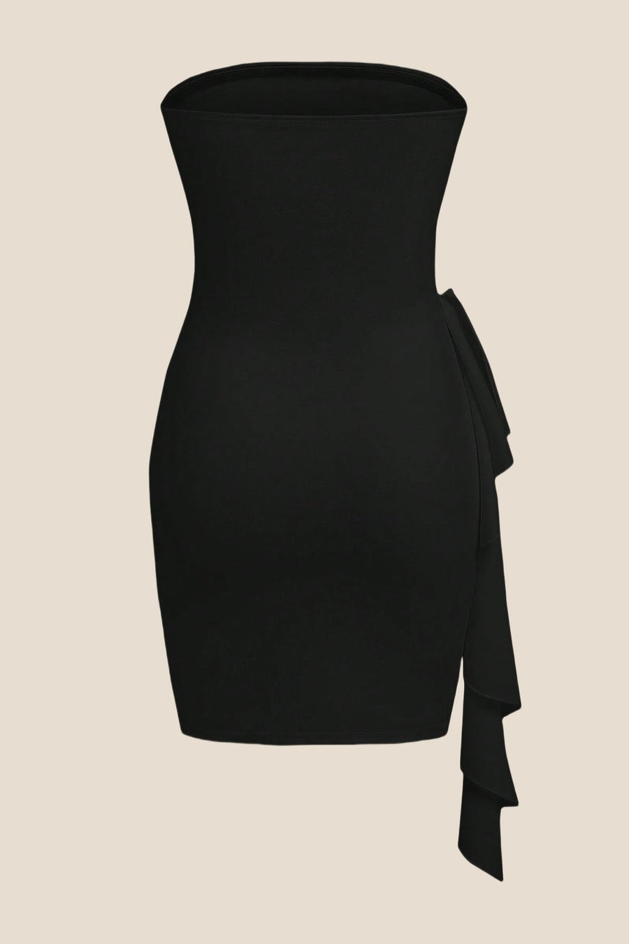 Strapless Burgundy Bodycon Short Dress with Train Ohmollydress Strapless Burgundy Bodycon Short Dress with Train Ohmollydress