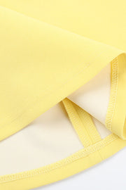 Strapless Yellow Back Tie A-line Short Dress