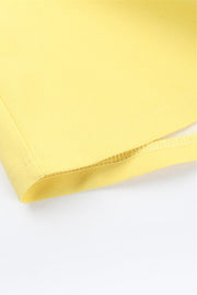 Strapless Yellow Back Tie A-line Short Dress