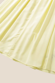 Strapless Yellow Pleated A-line Long Dress