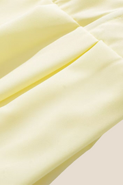 Strapless Yellow Pleated A-line Long Dress