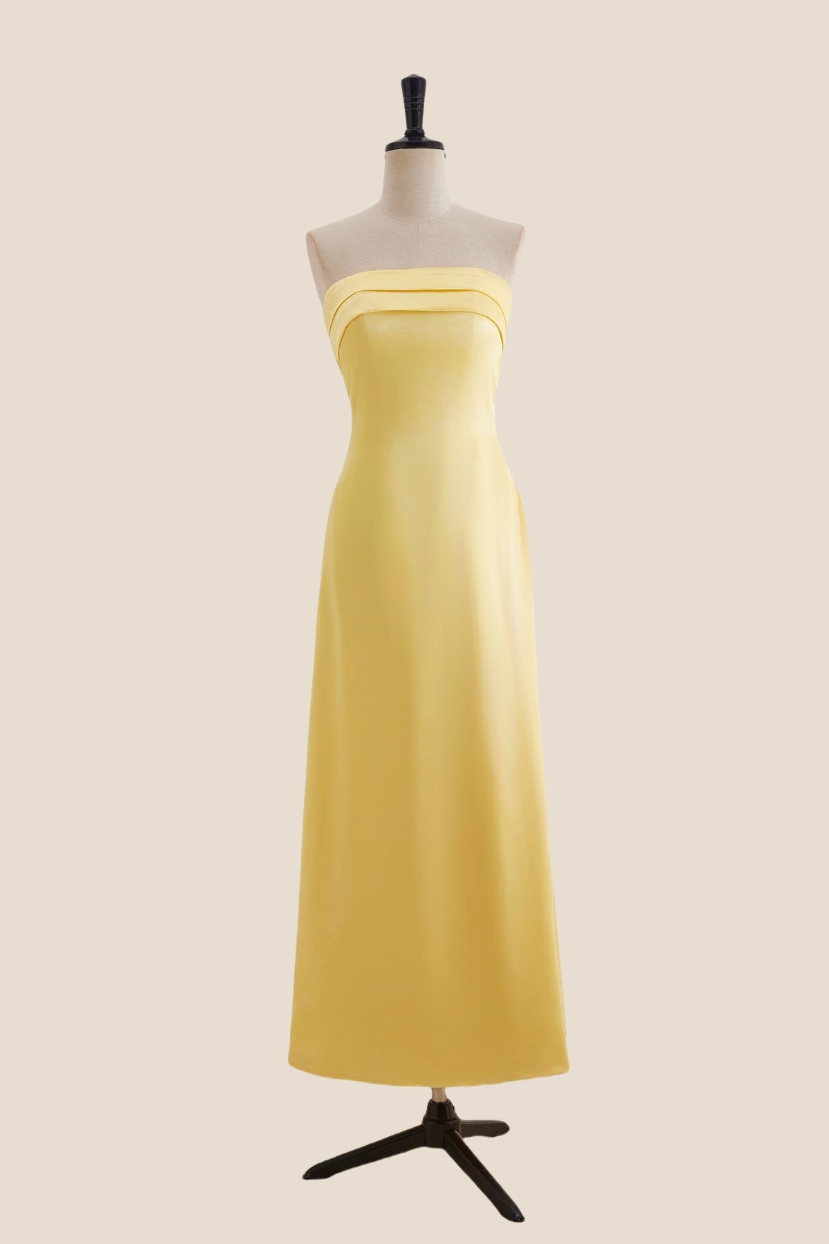Strapless Yellow A-line Long Party Dress Ohmollydress Strapless Yellow A-line Long Party Dress Ohmollydress