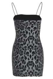Straps Brown Leopard Party Dress with Sequin