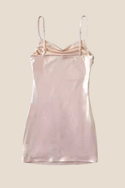 Straps Champagne Ruched Tight Short Dress