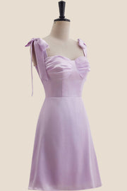 Straps Lavender A-line Short Princess Dress