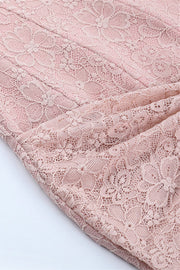 Straps Light Pink Bodycon Lace Short Dress