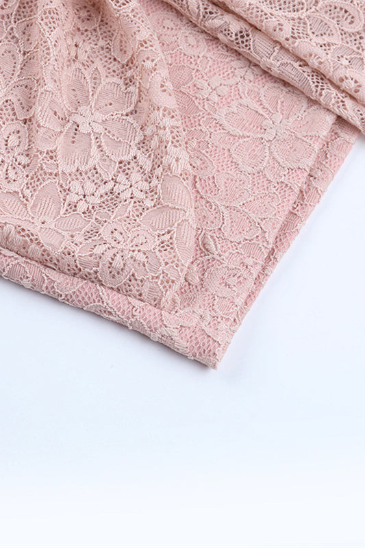 Straps Light Pink Bodycon Lace Short Dress