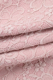 Straps Light Pink Bodycon Lace Short Dress