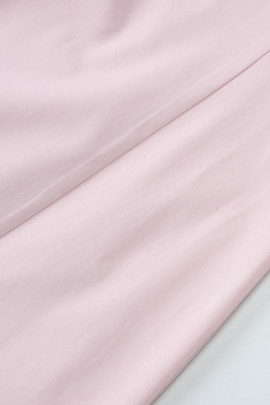 Straps Light Pink Lace Stitching Short Dress
