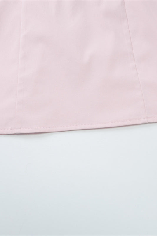 Straps Light Pink Lace Stitching Short Dress