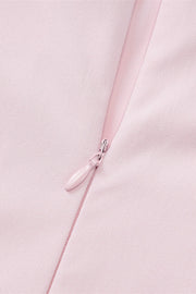 Straps Light Pink Lace Stitching Short Dress