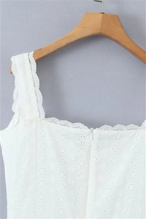 Straps White Lace Button Front Short Dress Ohmollydress Straps White Lace Button Front Short Dress Ohmollydress