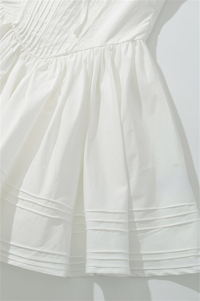 white ruched tie dress Far Niente Ruched Tie Back Mini Dress White