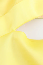 Straps Yellow Tiered Short Dress with Cut-out