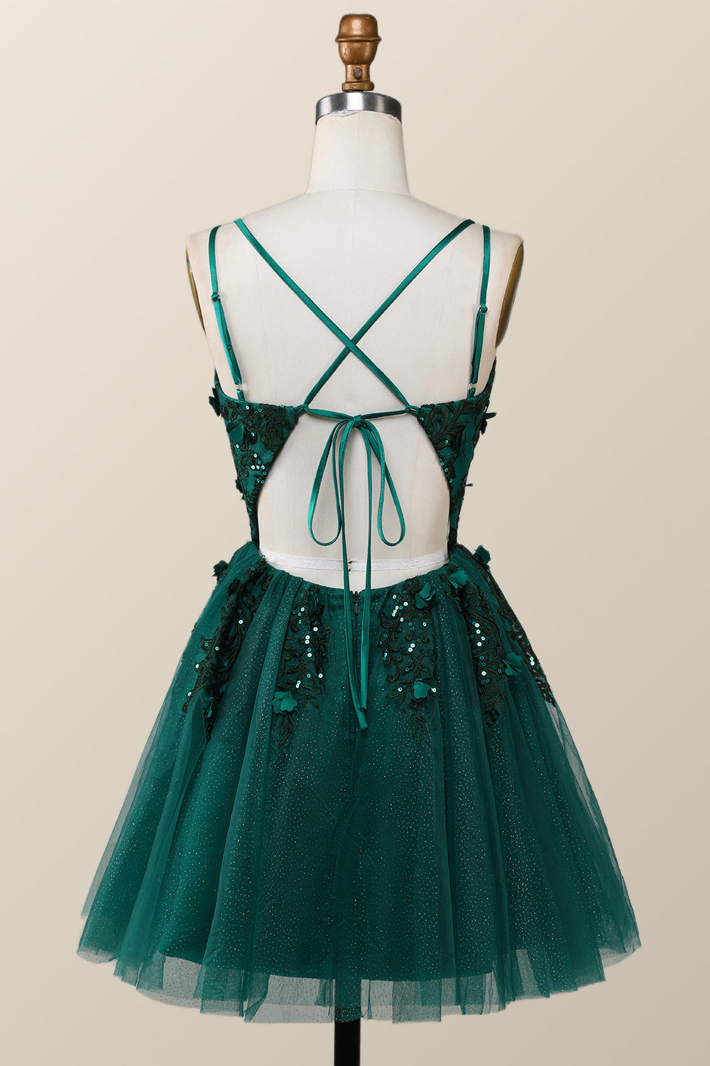 Dark Green Embroidered A-line Short Homecoming Dress Ohmollydress Dark Green Embroidered A-line Short Homecoming Dress Ohmollydress