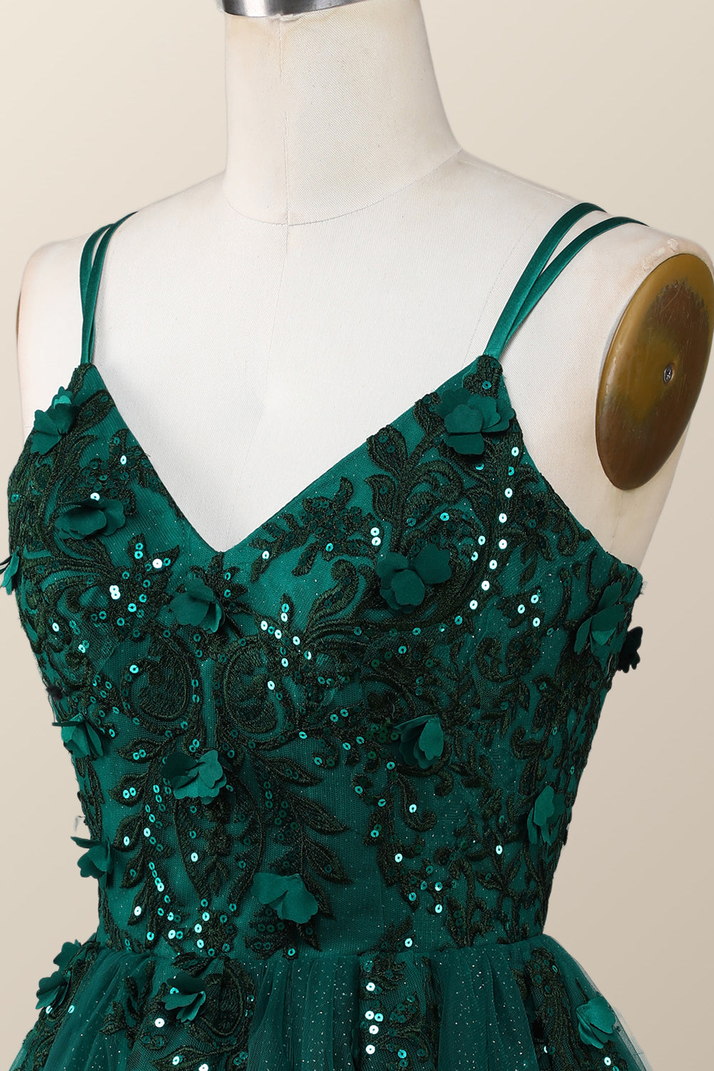 dark green embroidered a line short homecoming dress $ 147 . 00 $ 147