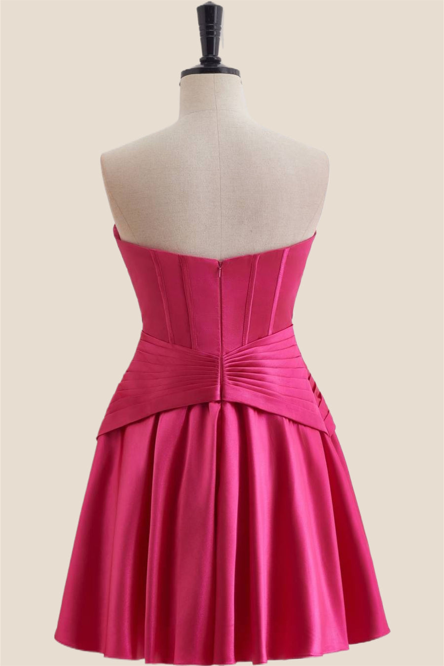 Sweetheart Hot Pink Keyhole A-line Short Dress