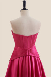 Sweetheart Hot Pink Keyhole A-line Short Dress