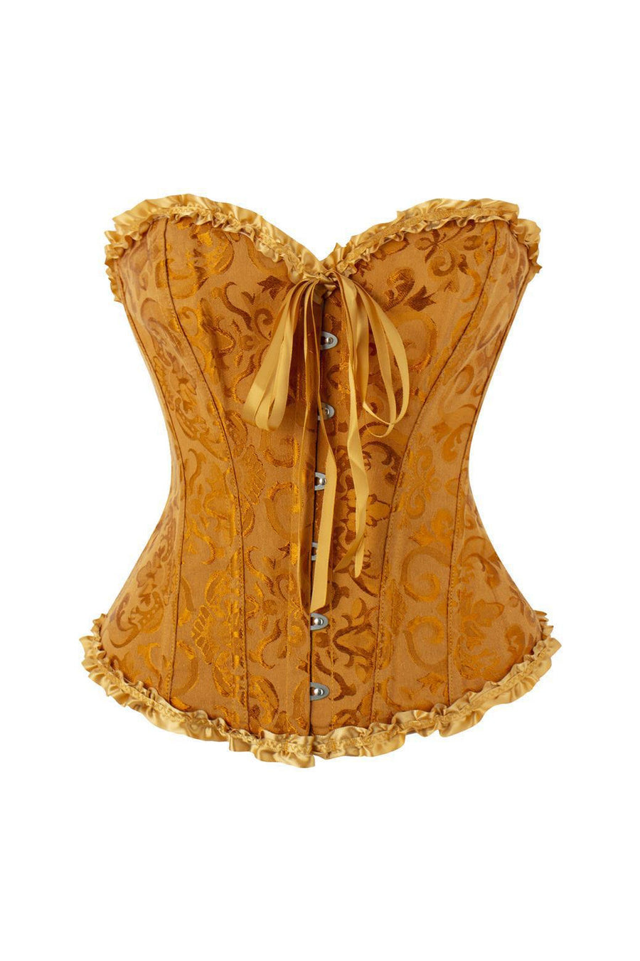 Pink Jacquard Ruffle Bustier Corset