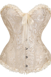 Pink Jacquard Ruffle Bustier Corset