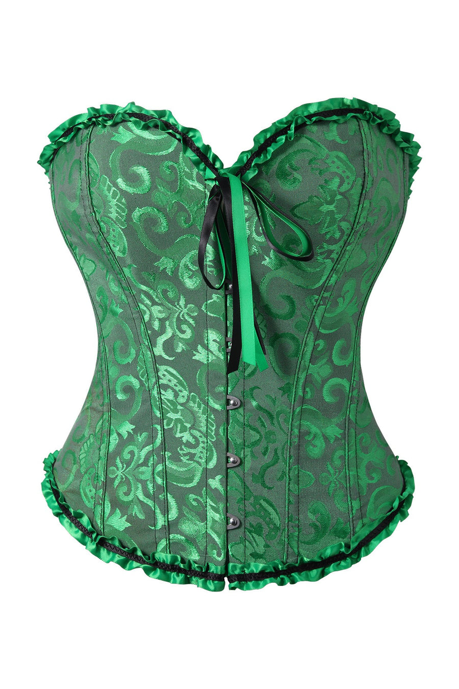 Pink Jacquard Ruffle Bustier Corset