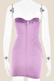 Sweetheart Purple Ruched Bodycon Short Dress