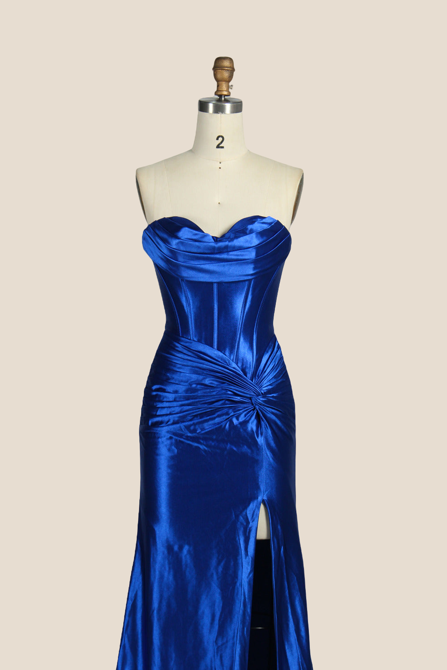 Sweetheart Royal Blue Mermaid Long Dress with Slit