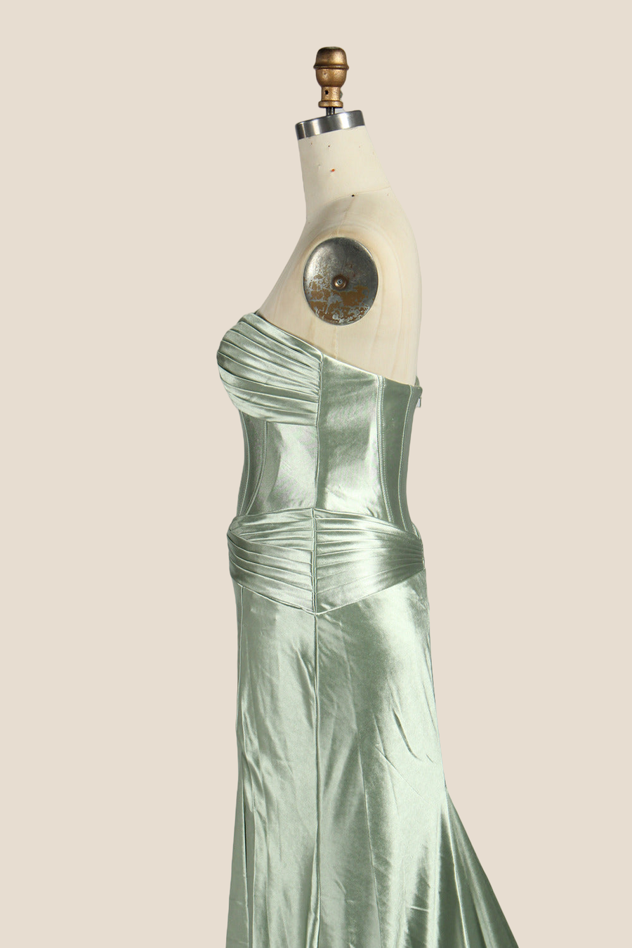 Sweetheart Sage Mermaid Long Dress with Keyhole