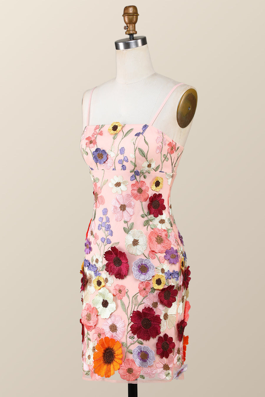 floral dress tight Black Floral Embroidery Tight Mini Dress with Straps – Ohmollydress