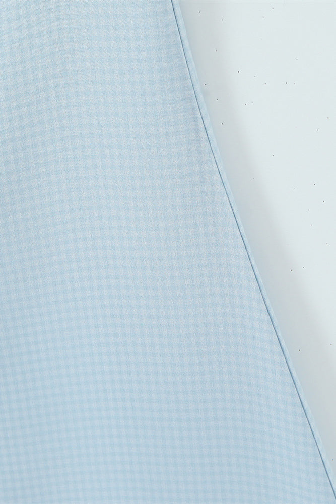 Blue Flower Embroidered A-line Short Dress