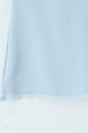 Blue Flower Embroidered A-line Short Dress