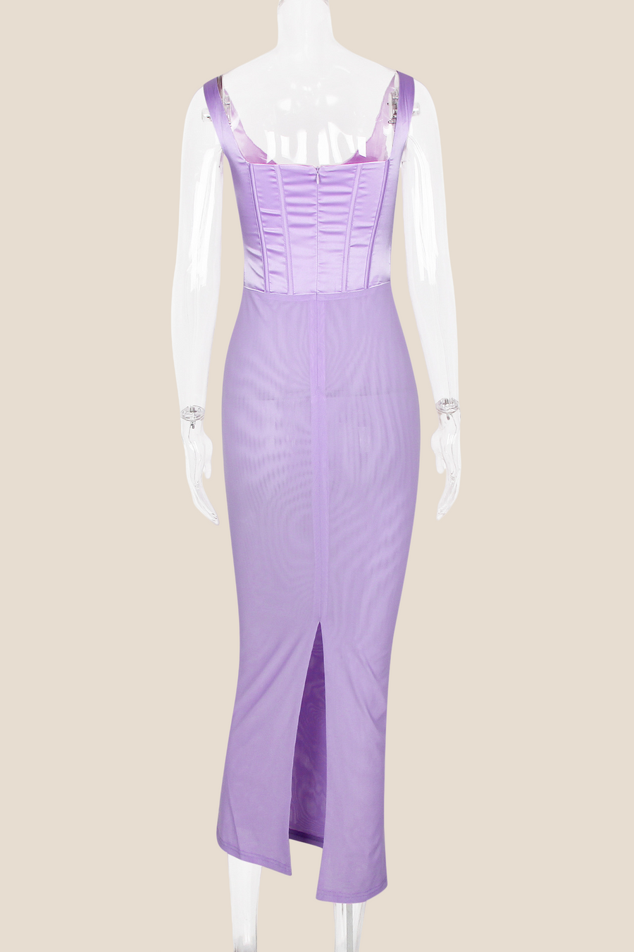 V-neck Lilac Mermaid Long Dress with Slit