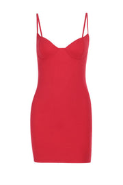 Straps Red High Waist Bodycon Short Dress